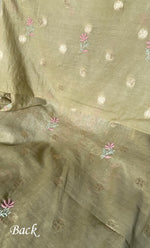 Load image into Gallery viewer, Women's Lakhnavi Handcrafted Mul Chanderi Unstitched Chikankari Full Suit Material - HONC0316855