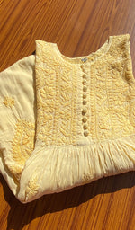 Load image into Gallery viewer, Women&#39;s Lucknowi Handcrafted  Modal  Cotton Chikankari Kurti - NC025159
