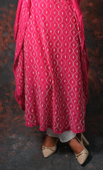 Load image into Gallery viewer, Rabia Women&#39;s Lucknowi Handcrafted Mul chanderi Chikankari Kaftan - HONC0304368
