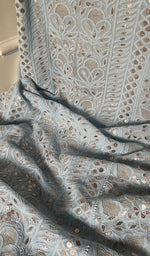 Load image into Gallery viewer, Women&#39;s Lakhnavi Handcrafted Viscose Georgette Chikankari Full Suit Material - HONC0270927
