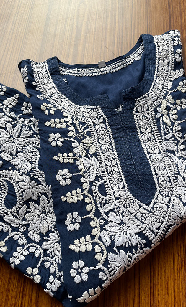Women's Lucknowi Handcrafted Cotton Chikankari Kurti - HONC0298710
