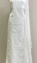 Load image into Gallery viewer, Lakhnavi Handcrafted Mul Cotton Chikankari Kurta And Chiffon Dupatta Set- HONC0170174
