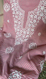 将图像加载到图库查看器中， Women's Lakhnavi Handcrafted Cotton Chikankari Unstitched Kurti Fabric - HONC0364282