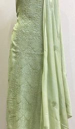 Load image into Gallery viewer, Women&#39;s Lucknowi Handcrafted Muslin Chikankari Suit Material -HONC0167722
