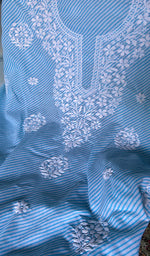 Load image into Gallery viewer, Women's Lakhnavi Handcrafted Cotton Chikankari Unstitched Kurti Fabric - HONC0364293