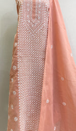 将图像加载到图库查看器中， Chavi Women&#39;s Lakhnavi Handcrafted Cotton Chikankari Kurta And Dupatta Set- HONC0212217
