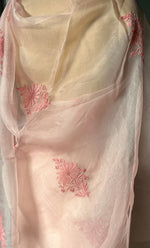 Load image into Gallery viewer, Women&#39;s Lucknowi Handcrafted Pure Organza Silk Chikankari Saree - HONC0294646
