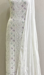 将图像加载到图库查看器中， Women&#39;s Lucknowi Handcrafted Viscose Georgette Chikankari Kurta And Dupatta Set - HONC0176123
