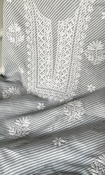 Load image into Gallery viewer, Shumaira Women's Lakhnavi Handcrafted Cotton Chikankari Unstitched Kurti Fabric - HONC0326383