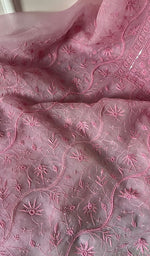 Load image into Gallery viewer, Women&#39;s Lakhnavi Handcrafted Pure Organza Chikankari Unstitched Kurta And Dupatta Set- HONC0267059
