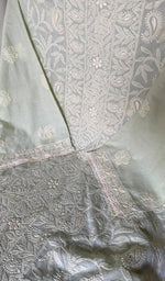 Load image into Gallery viewer, Women's Lakhnavi Handcrafted Cotton Chikankari Semi Stitched Kurti Fabric - HONC0348845