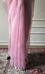 将图像加载到图库查看器中， Women's Lucknowi Handcrafted Pure Organza Silk Chikankari Saree - HONC0321771