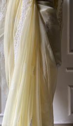 Load image into Gallery viewer, Women&#39;s Lakhnavi Handcrafted Faux-Georgette Chikankari Saree - HONC0228969
