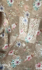 将图像加载到图库查看器中， Disha Women's Lakhnavi Handcrafted Organza Chikankari Unstitched Kurti Fabric -  HONC0332146