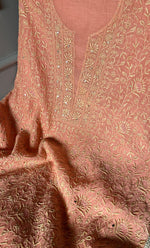Load image into Gallery viewer, Women's Lakhnavi Handcrafted Mul Chanderi UnStitched Kurta And Dupatta Set - HONC0280877