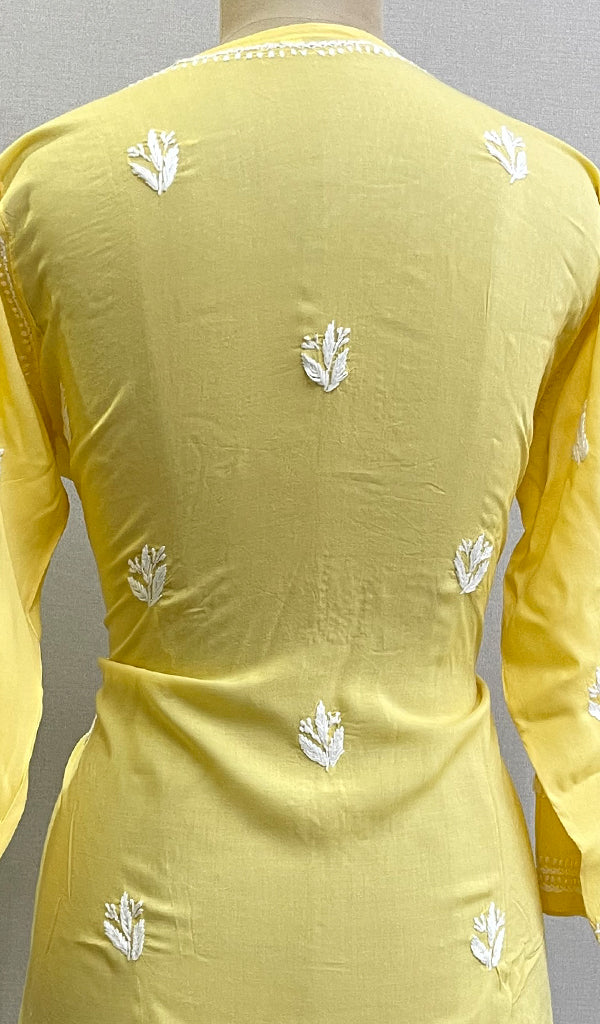 Women's Lakhnavi Handcrafted Modal Cotton Chikankari Top - HONC0220387