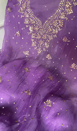 Load image into Gallery viewer, Marifa Women's Lakhnavi Handcrafted Pure Organza Chikankari Unstitched Kurta And Dupatta Set- HONC0362252