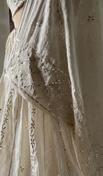 Load image into Gallery viewer, Women's Lakhnavi Handcrafted Bridal Tissue Chanderi Chikankari Lehenga Set - HONC0353218
