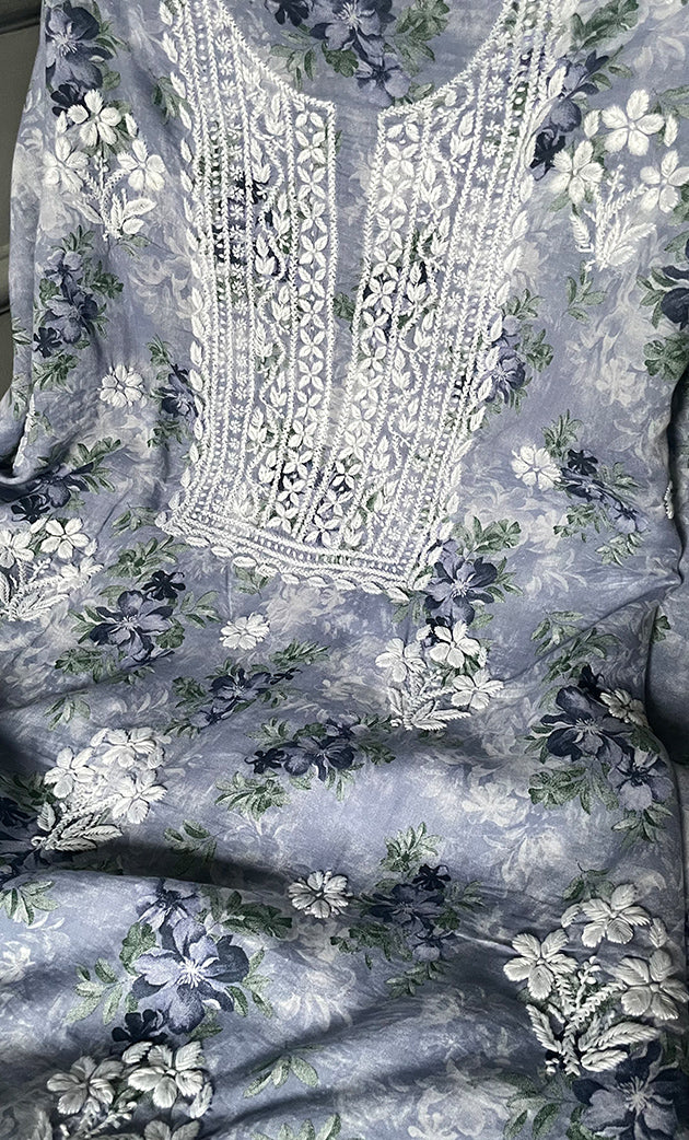 Women's Lakhnavi Handcrafted Cotton Chikankari Kurta And Kurta Dupatta Set - HONC0312695