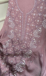 Load image into Gallery viewer, Shirin Women's Lakhnavi Handcrafted Mul Chanderi Unstitched Chikankari Full Suit Material - HONC0339566