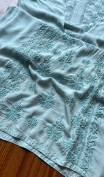 Load image into Gallery viewer, Women&#39;s Lucknowi Handcrafted Muslin Chikankari Kurti - HONC0301045

