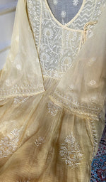 将图像加载到图库查看器中， Women's Lucknowi Handcrafted Kota Cotton Chikankari Semi Stitched Kurta And Dupatta Set - HONC0318330