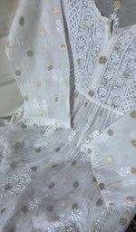 将图像加载到图库查看器中， Women's Lakhnavi Handcrafted Mul Chanderi Semi - Stitchd Kurta And Dupatta Set - HONC0352064