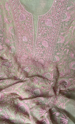 Load image into Gallery viewer, Women&#39;s Lakhnavi Handcrafted Pure Organza Chikankari Unstitched Kurta And Dupatta Set- HONC0296105
