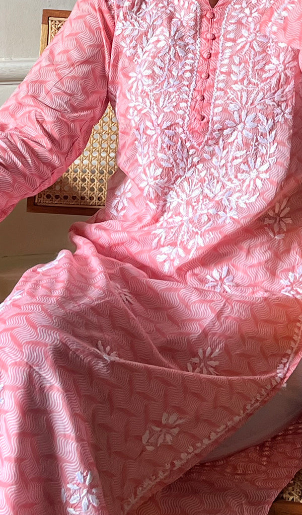 Women's Lucknowi Handcrafted Cotton Chikankari Kurti - HONC0290232