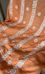 Load image into Gallery viewer, Women&#39;s Lucknowi Handcrafted Kota Cotton Chikankari Unstitched Kurta And Dupatta Set - HONC0312643
