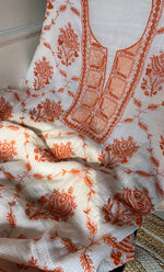 将图像加载到图库查看器中， Women&#39;s Lakhnavi Handcrafted Maheshwari Mul Chanderi UnStitched Kurta And Dupatta Set - HONC0288345
