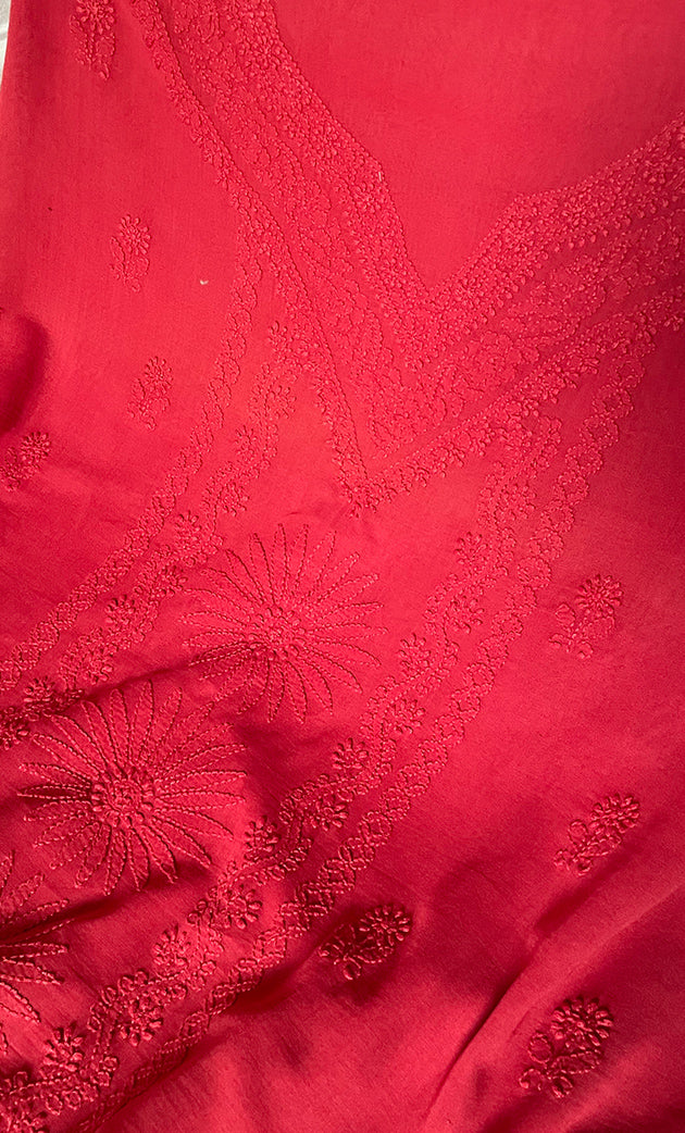 Women's Lakhnavi Handcrafted Unstitched Cotton Chikankari Suit Material - HONC061625