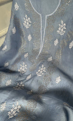 Load image into Gallery viewer, Afeera Women&#39;s Lakhnavi Handcrafted Pure Organza Chikankari Unstitched Kurta And Dupatta Set- HONC0302226
