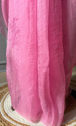 Load image into Gallery viewer, Women&#39;s Lucknowi Handcrafted Pure Organza Silk Chikankari Saree - HONC0273030
