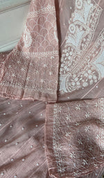 将图像加载到图库查看器中， Women's Lakhnavi Handcrafted Mul Chanderi Semi - Stitched Anarkali And Dupatta Set - HONC0349077