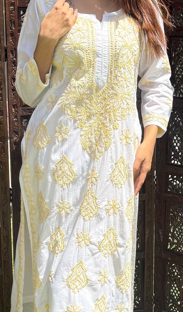 Women's Lucknowi Handcrafted Cotton Chikankari Kurti - HONC0273978