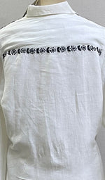 将图像加载到图库查看器中， Nadia Women&#39;s Lakhnavi Handcrafted Linen Cotton Chikankari Top - HONC0220903
