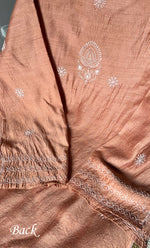 将图像加载到图库查看器中， Women&#39;s Lakhnavi Handcrafted Munga Silk Chikankari Unstitched Kurti Fabric - HONC0270476
