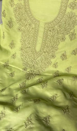 Load image into Gallery viewer, Women&#39;s Lakhnavi Handcrafted Unstitched Cotton Chikankari Suit Material - HONC0316587
