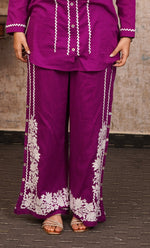 Load image into Gallery viewer, khayal Women&#39;s Lakhnavi Handcrafted Cotton Chikankari Kurti And Plazzo Set - HONC0323928
