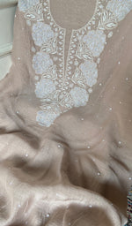 Load image into Gallery viewer, Women's Lakhnavi Handcrafted Mul Chanderi Kurta And Dupatta Set .