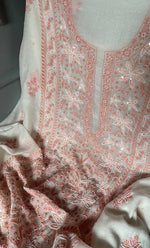 将图像加载到图库查看器中， Women&#39;s Lakhnavi Handcrafted Mul Chanderi UnStitched Kurta And Dupatta Set - HONC0300406
