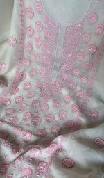 Load image into Gallery viewer, Eshal Women&#39;s Lakhnavi Handcrafted Mul Chanderi Unstitched Kurta And Dupatta Set - HONC0284789
