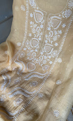 Load image into Gallery viewer, Women&#39;s Lakhnavi Handcrafted Mul Chanderi Unstitched Kurta And Dupatta Set- HONC0289004

