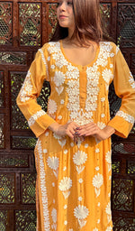 Load image into Gallery viewer, Asma Women&#39;s Lucknowi Handcrafted Crepe Chikankari Kurti- HONC0168759
