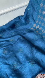Load image into Gallery viewer, Sneha Women's Lakhnavi Handcrafted Pure Organza Chikankari Unstitched Kurta And Dupatta Set- HONC0351778