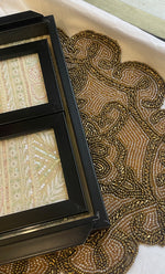 将图像加载到图库查看器中， Handcrafted Chikankari Tray with Two Coasters – Wooden Frame - HONC0269375
