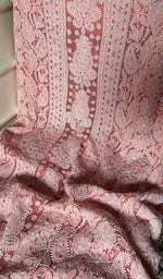 Load image into Gallery viewer, Women's Lucknowi Handcrafted Faux-Georgette Unstitched Chikankari Suit Material - HONC0348764