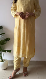 Load image into Gallery viewer, Women's Lakhnavi Handcrafted Modal Cotton Chikankari Kurti And Plazzo Set - HONC0371322