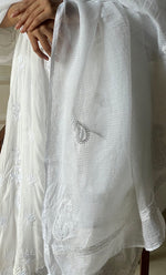 Load image into Gallery viewer, Nazm Women&#39;s Lucknowi Handcrafted Kota Cotton Chikankari Dupatta - HONC0277303
